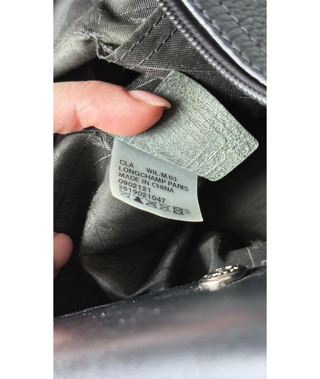 LONGCHAMP Черная кожаная сумка тоут, фото 6