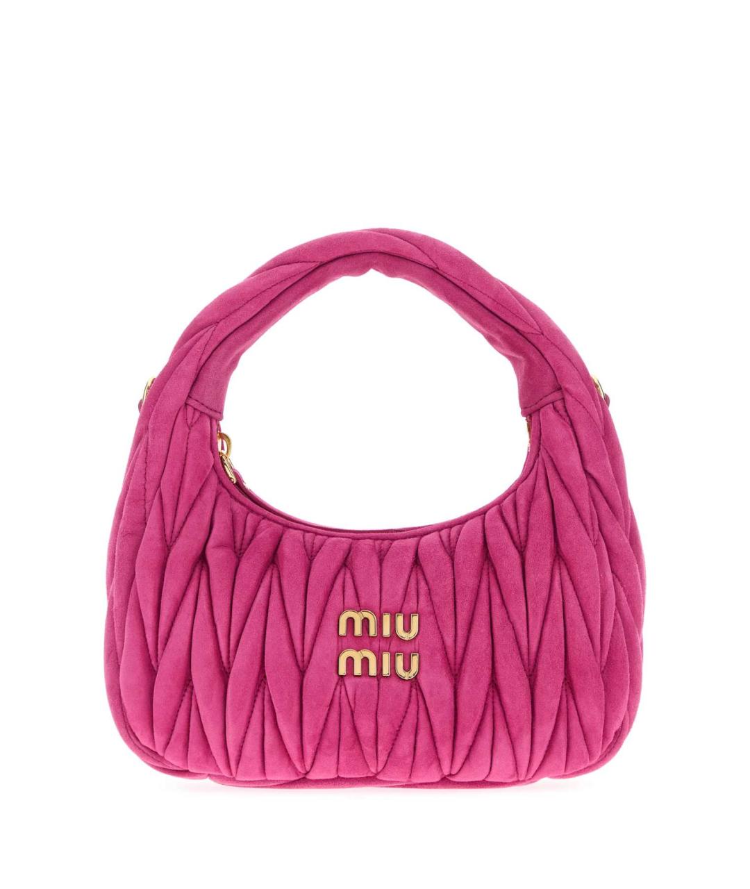 MIU MIU Розовая замшевая сумка с короткими ручками, фото 1