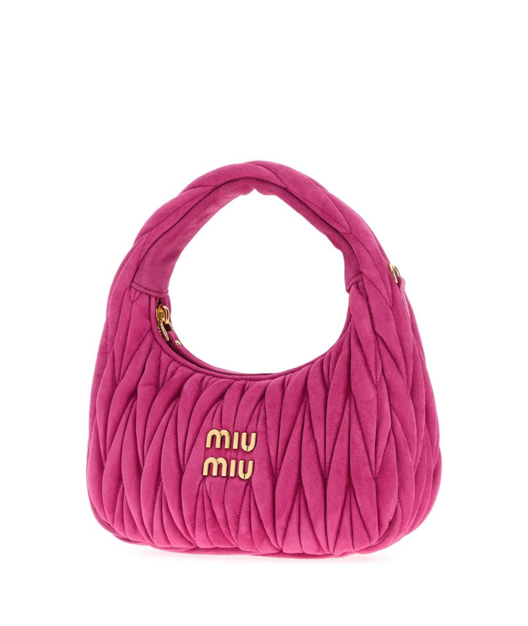 MIU MIU Розовая замшевая сумка с короткими ручками, фото 2