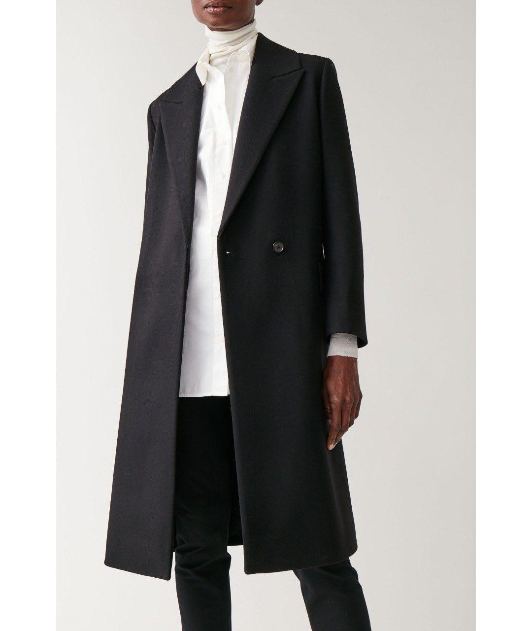 COS Черное шерстяное пальто, фото 2