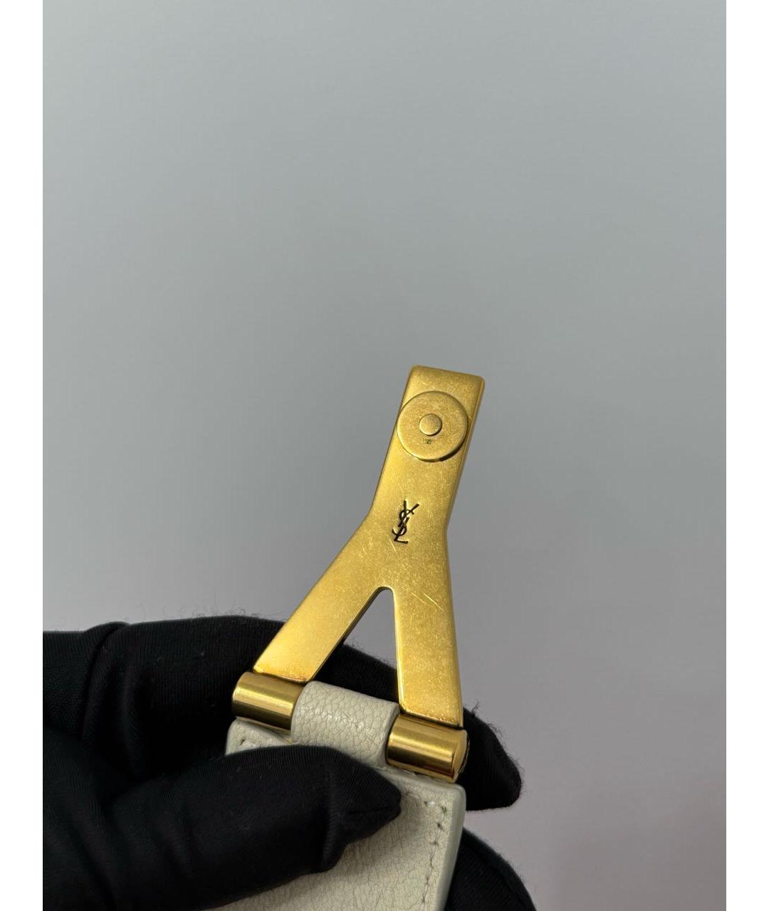 SAINT LAURENT Бордовая кожаная сумка с короткими ручками, фото 7