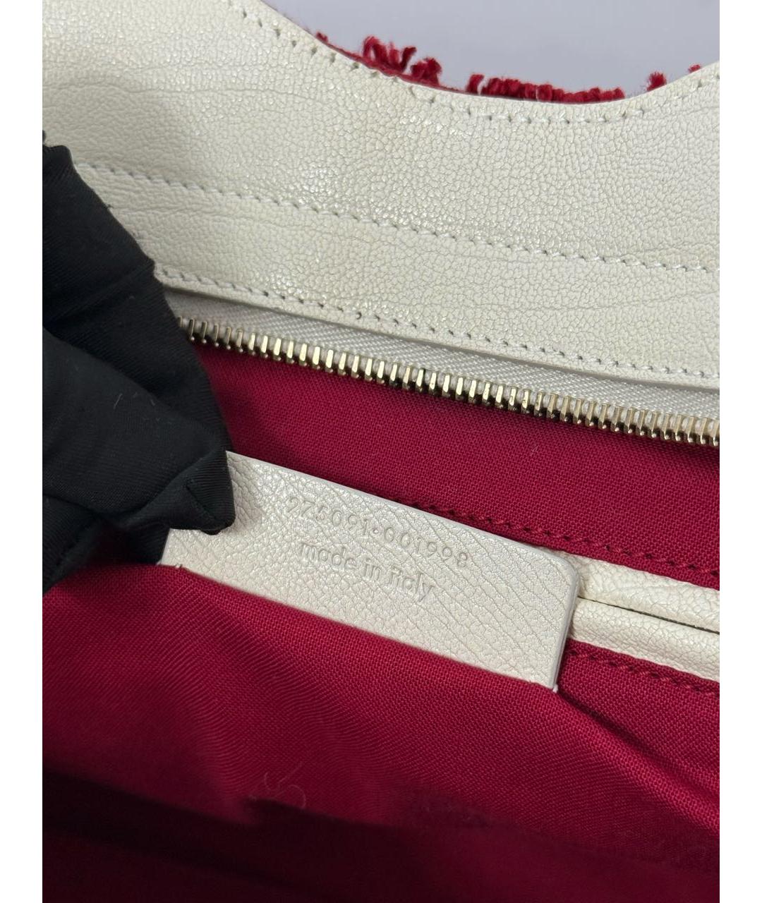 SAINT LAURENT Бордовая кожаная сумка с короткими ручками, фото 6