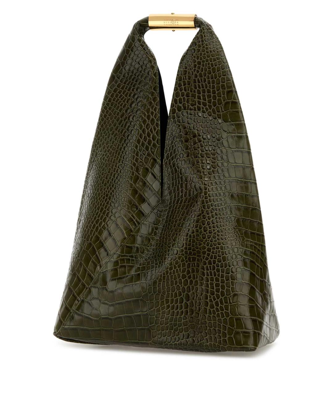 MM6 MAISON MARGIELA Зеленая кожаная сумка с короткими ручками, фото 2