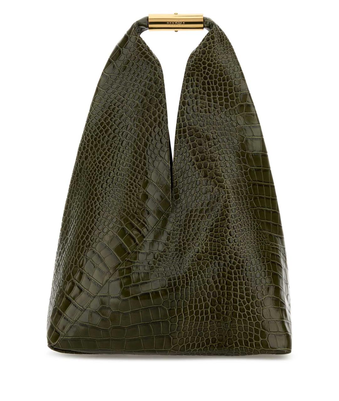 MM6 MAISON MARGIELA Зеленая кожаная сумка с короткими ручками, фото 1