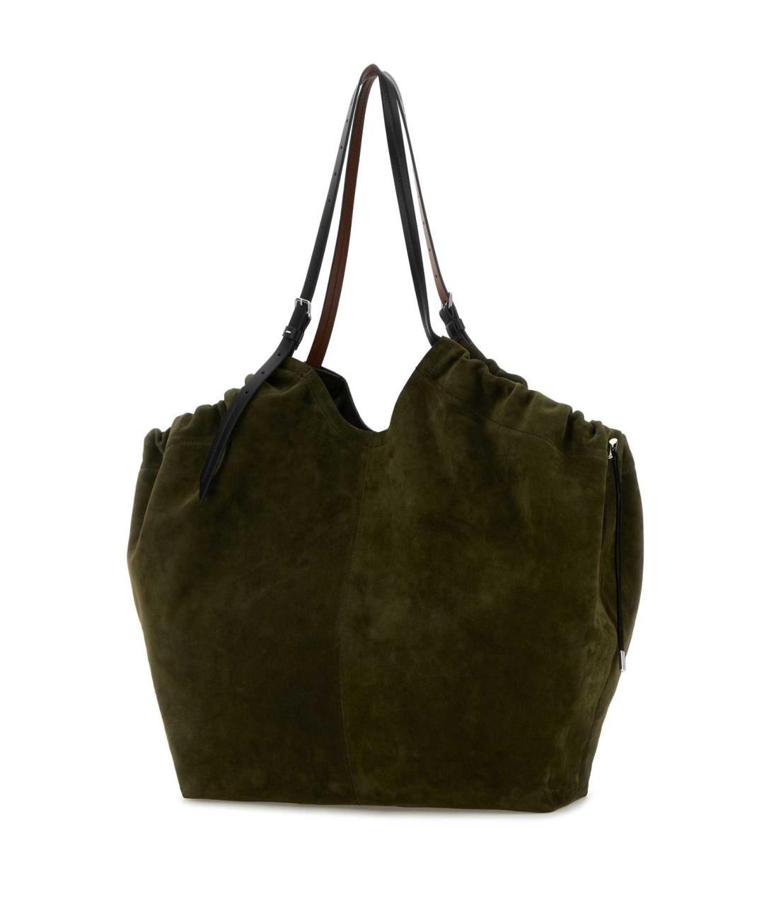 MAISON MARGIELA Хаки замшевая сумка тоут, фото 2