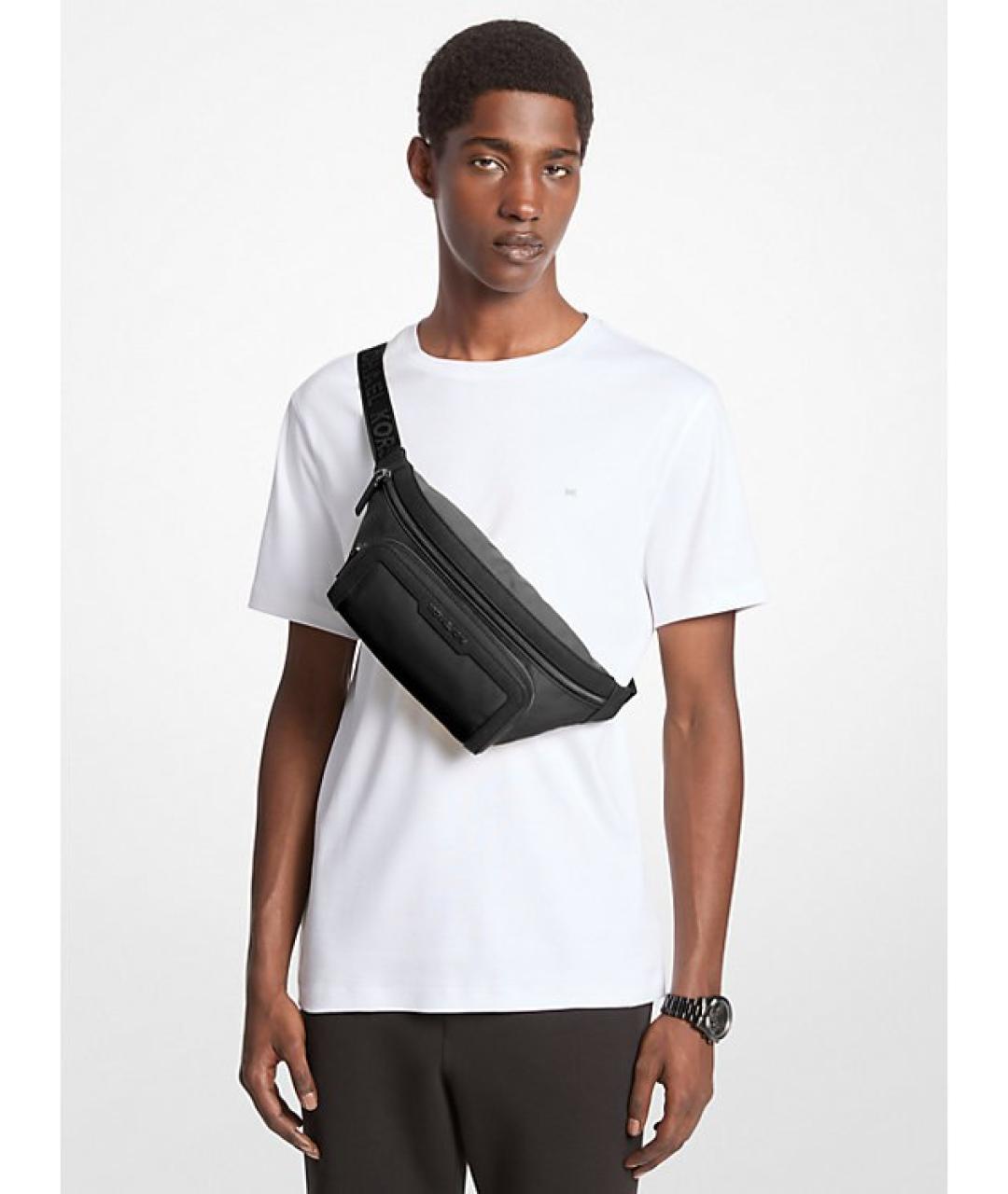 MICHAEL KORS Черная синтетическая поясная сумка, фото 4