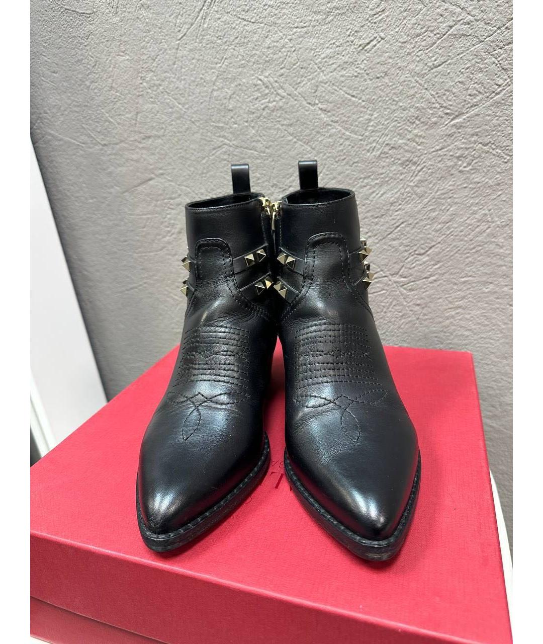 VALENTINO Черные кожаные ботильоны, фото 5