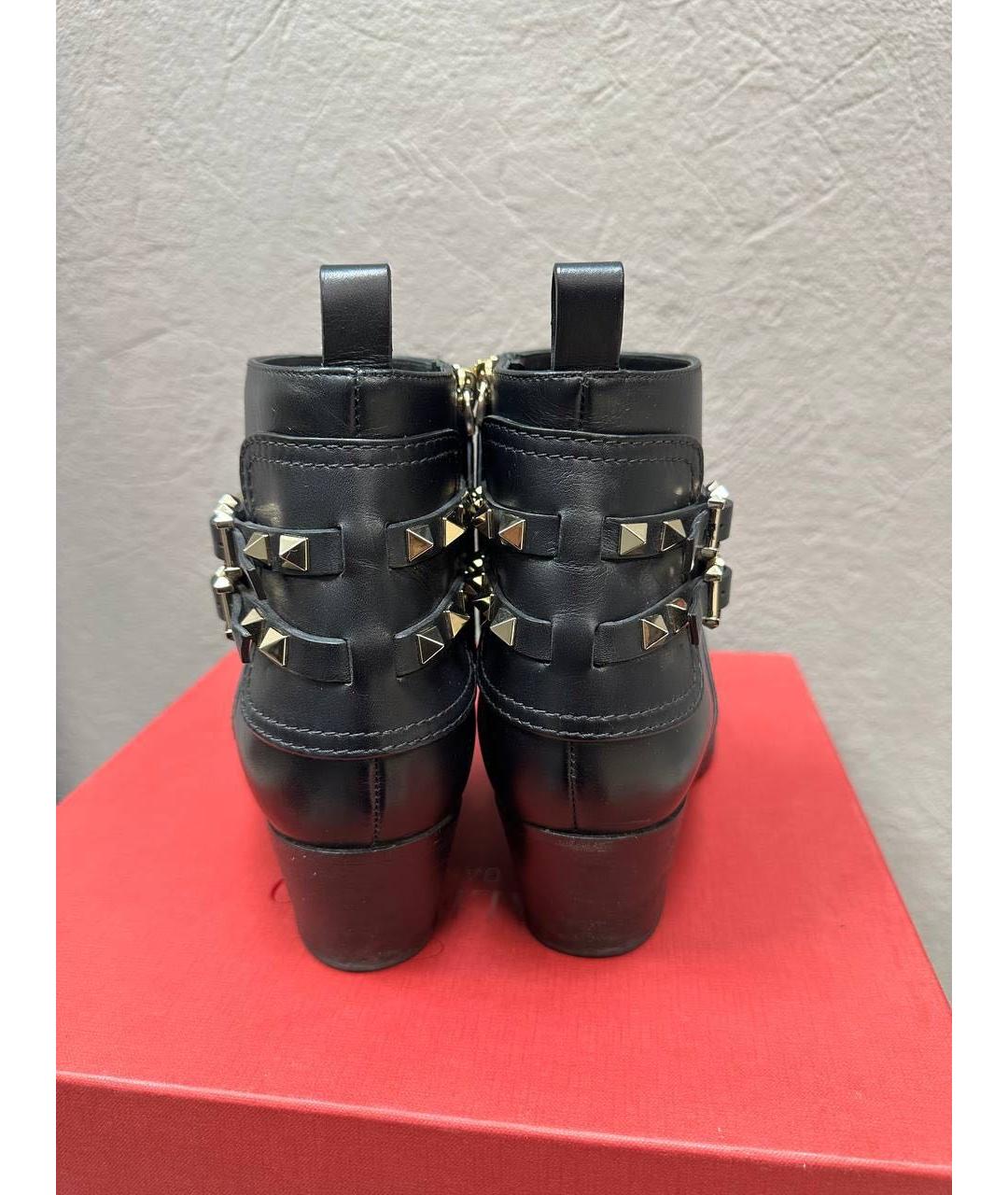 VALENTINO Черные кожаные ботильоны, фото 4