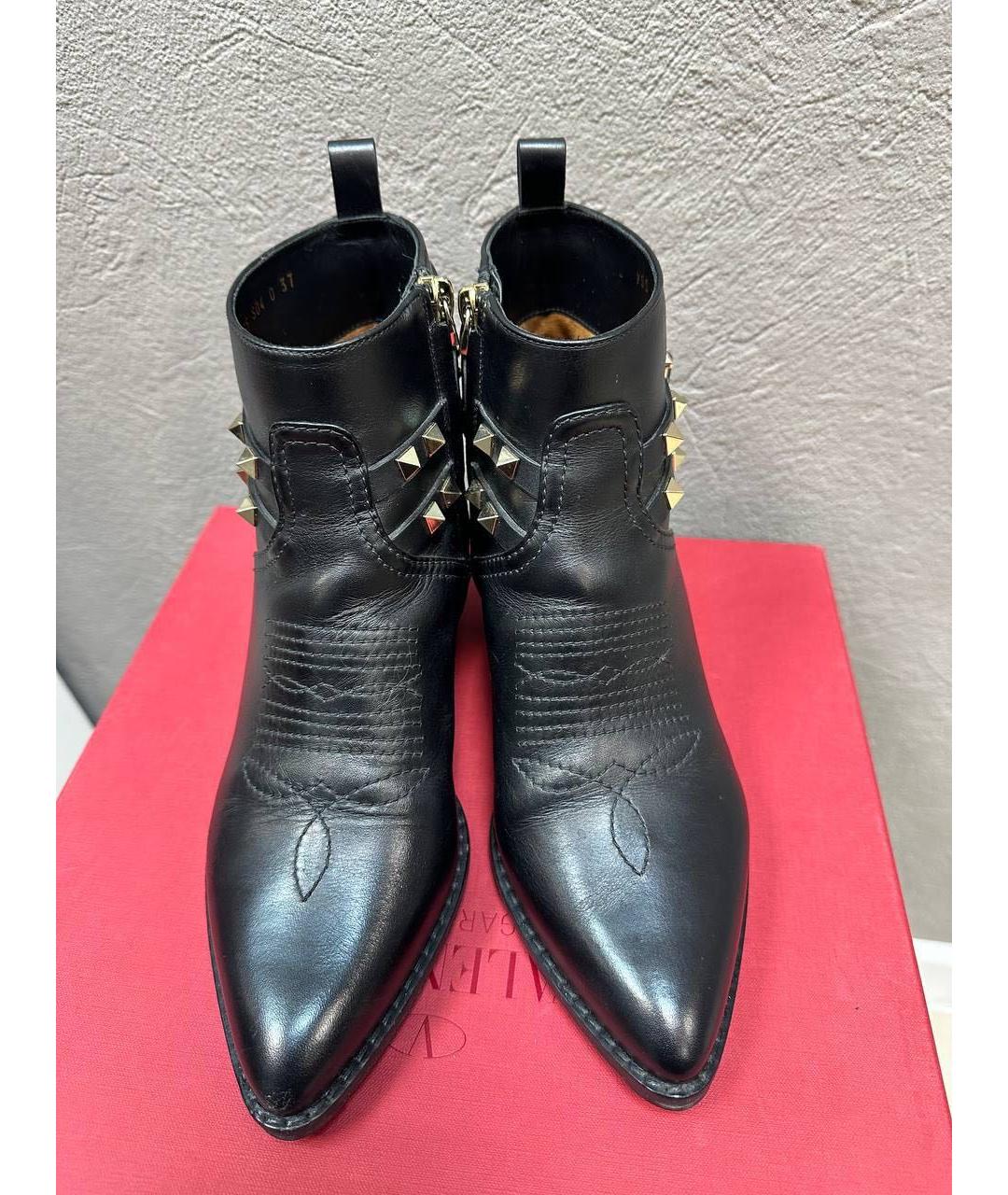 VALENTINO Черные кожаные ботильоны, фото 3
