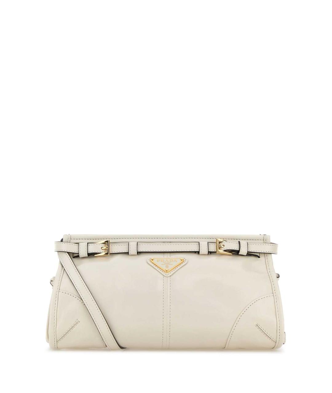 PRADA Белая кожаная сумка с короткими ручками, фото 1