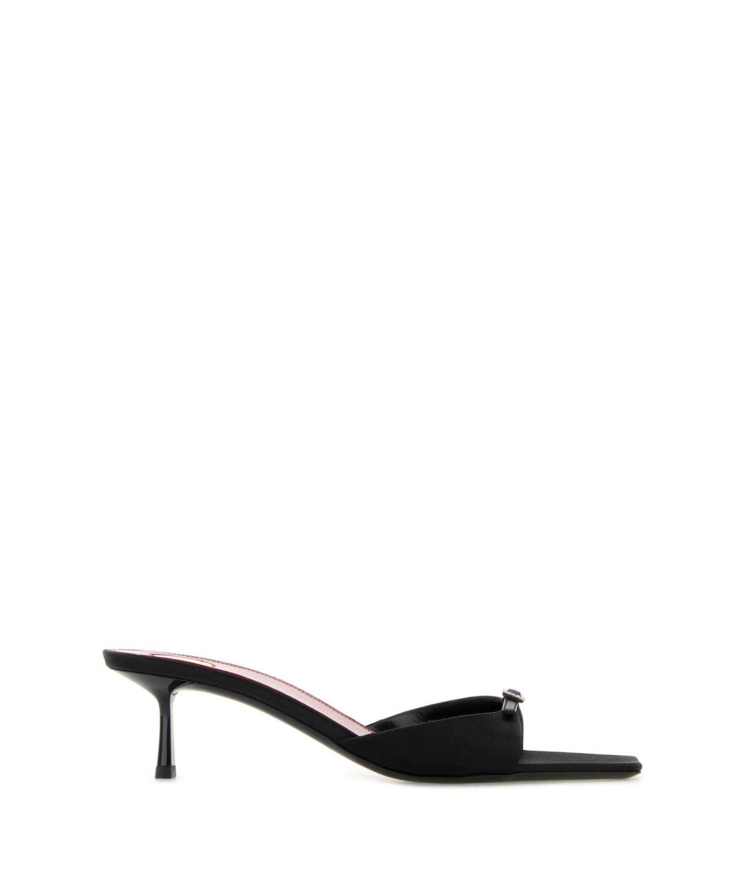 SAINT LAURENT Черные текстильные мюли, фото 1