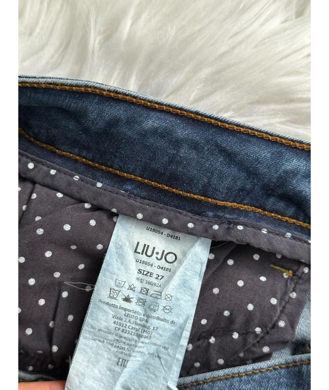 LIU JO Синие хлопко-эластановые джинсы слим, фото 8