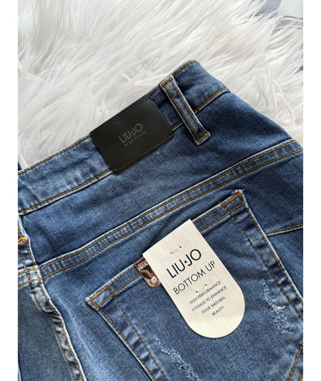 LIU JO Синие хлопко-эластановые джинсы слим, фото 4