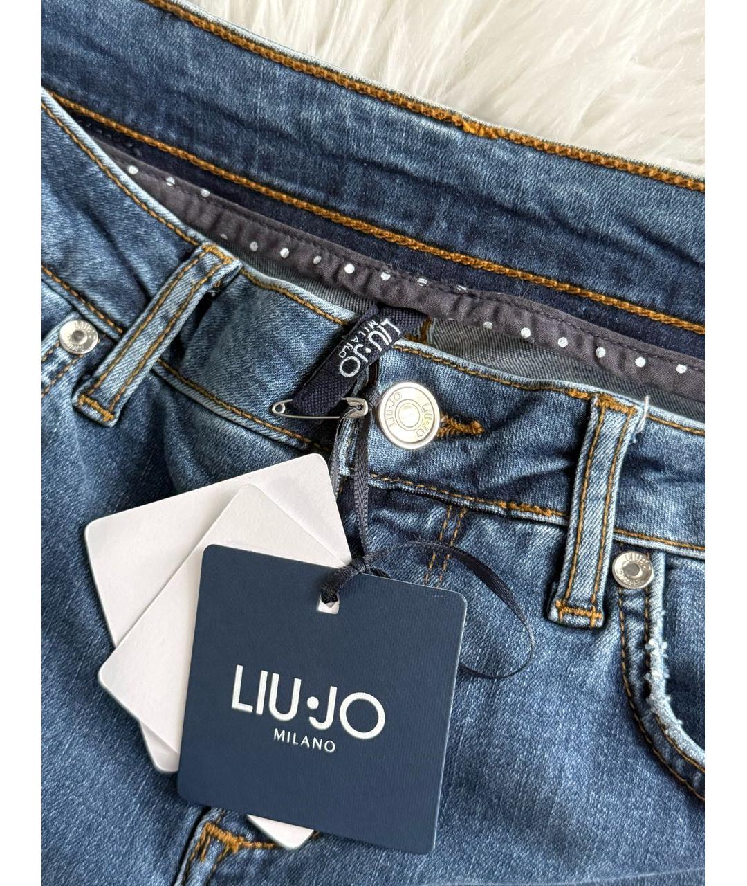 LIU JO Синие хлопко-эластановые джинсы слим, фото 3