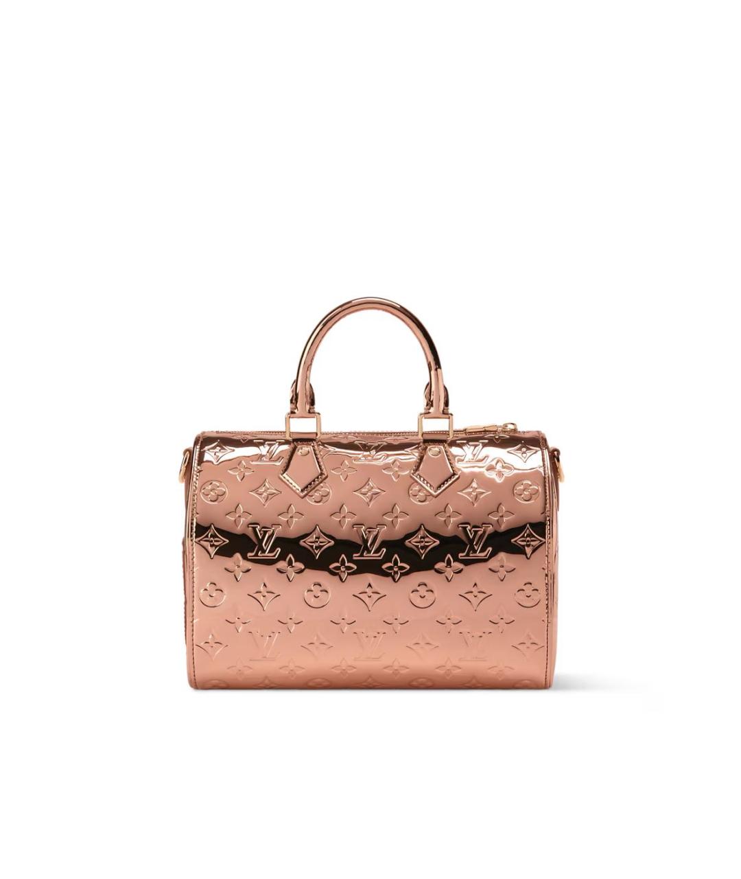 LOUIS VUITTON Коралловая кожаная сумка с короткими ручками, фото 5