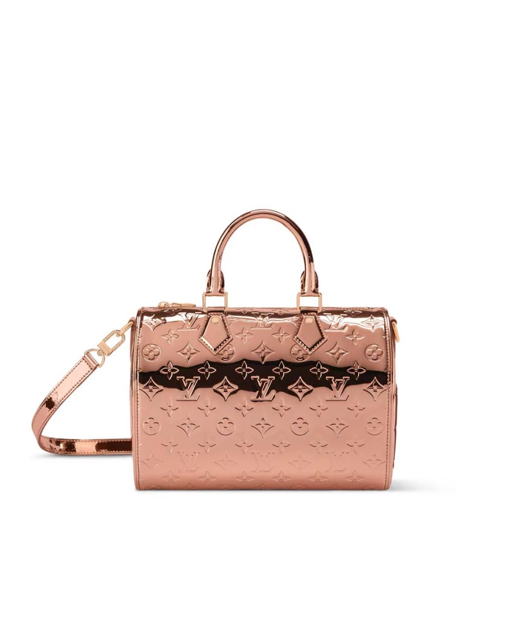 LOUIS VUITTON Коралловая кожаная сумка с короткими ручками, фото 6