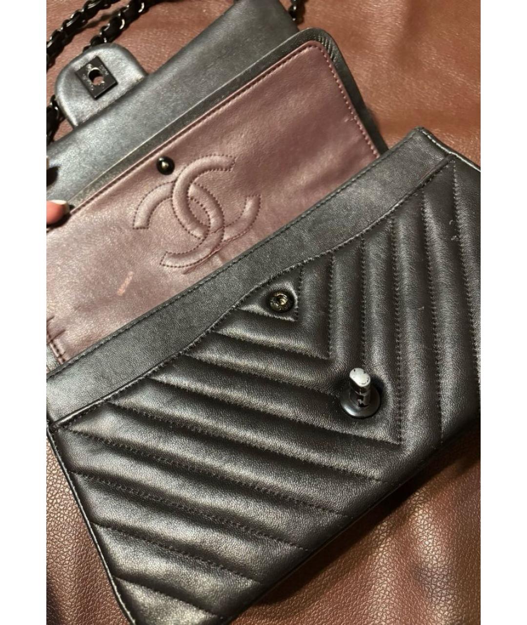 CHANEL Черная кожаная сумка через плечо, фото 3