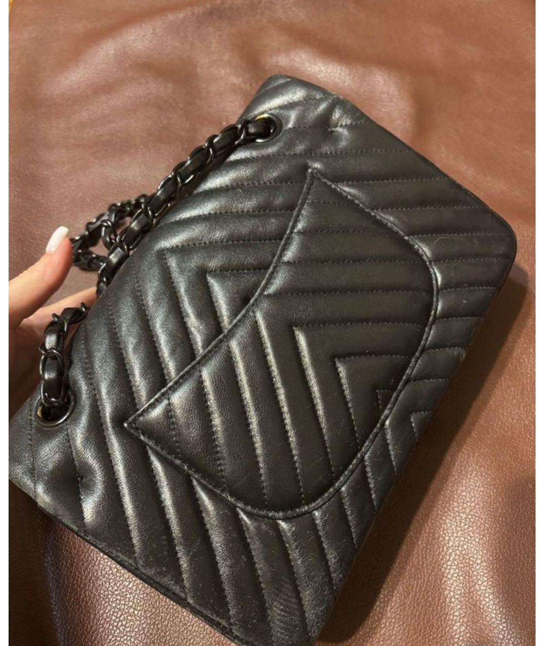 CHANEL Черная кожаная сумка через плечо, фото 5