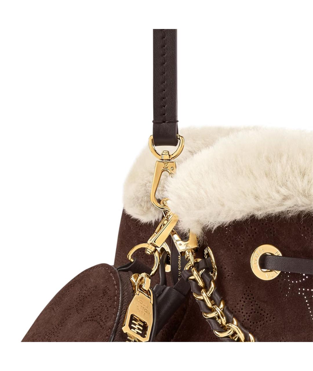 LOUIS VUITTON Коричневая кожаная сумка с короткими ручками, фото 2