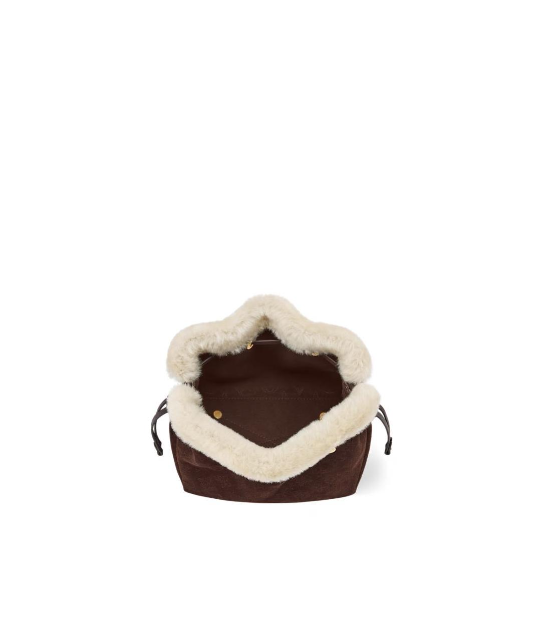 LOUIS VUITTON Коричневая кожаная сумка с короткими ручками, фото 4