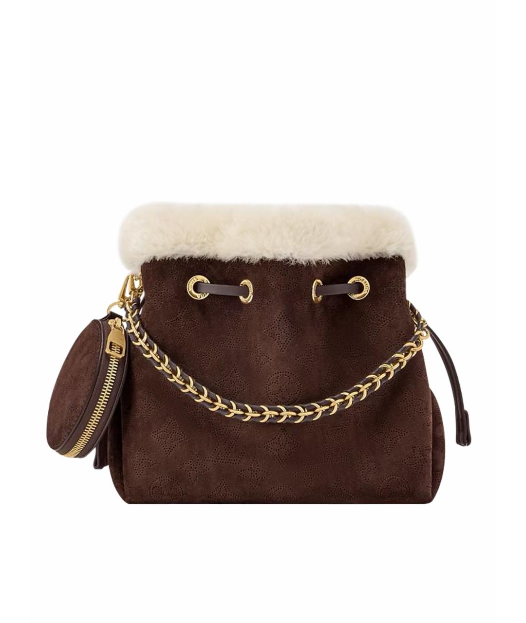 LOUIS VUITTON Коричневая кожаная сумка с короткими ручками, фото 1