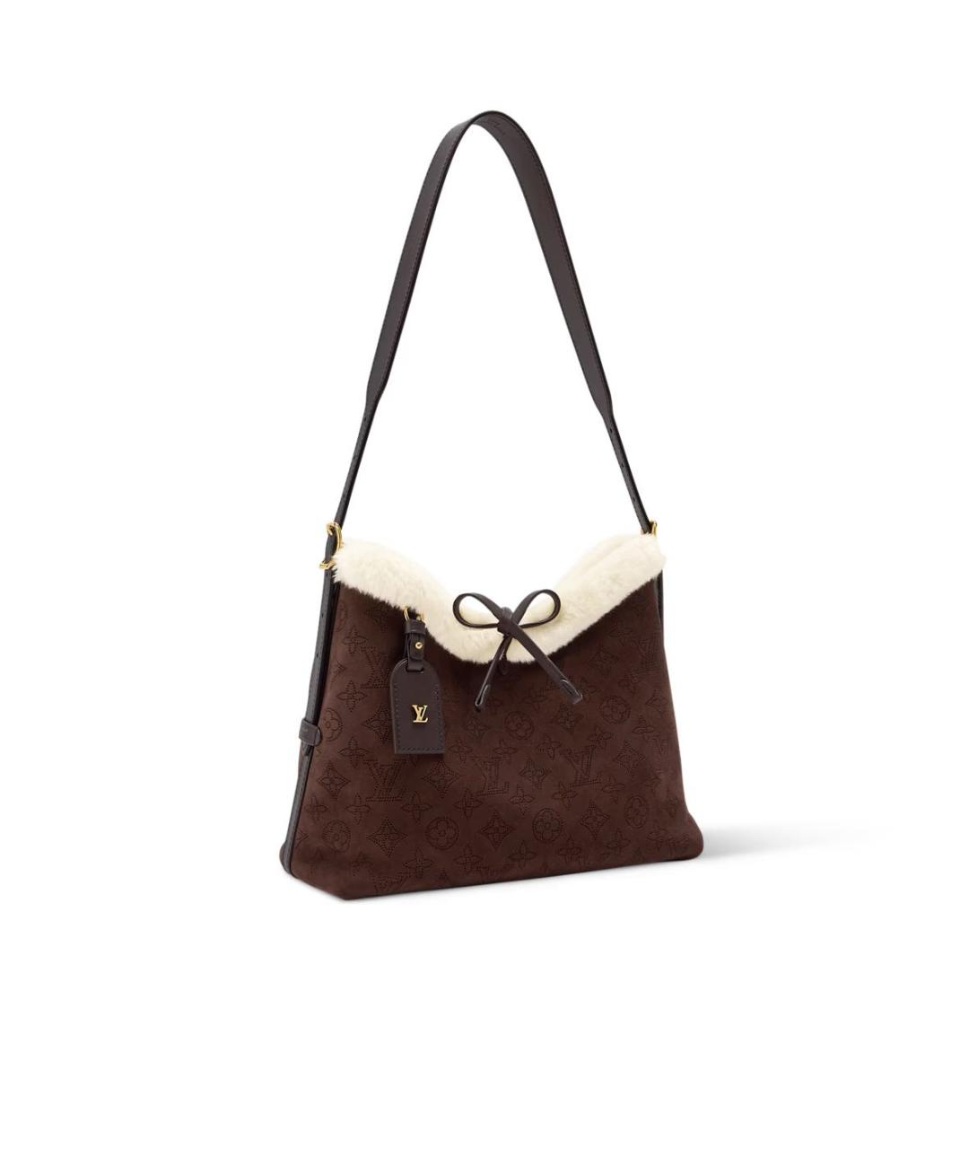 LOUIS VUITTON Коричневая кожаная сумка с короткими ручками, фото 2