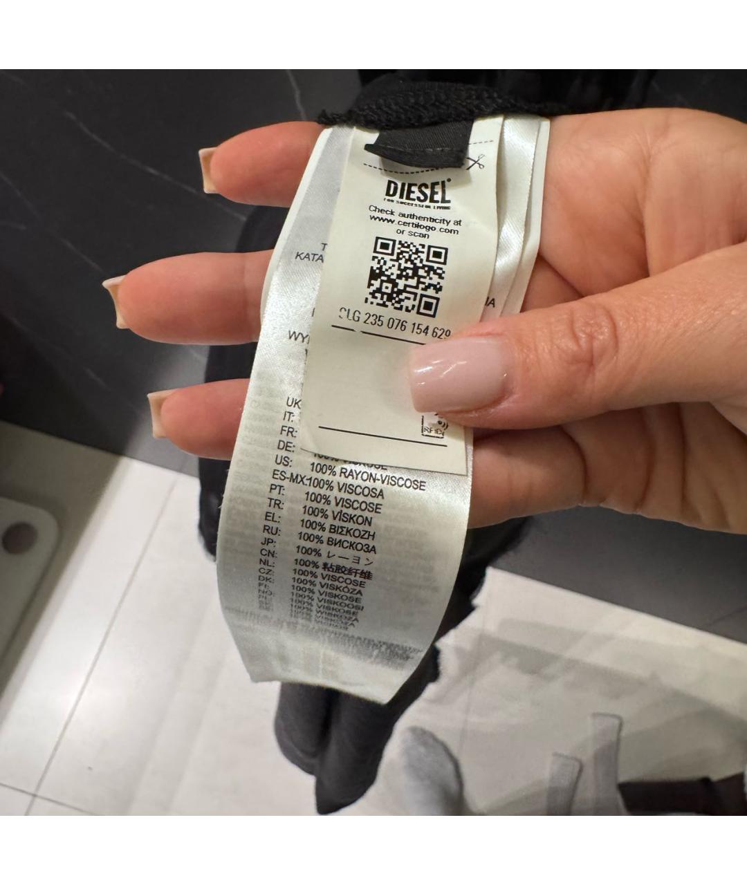 DIESEL Черное шелковое вечернее платье, фото 2