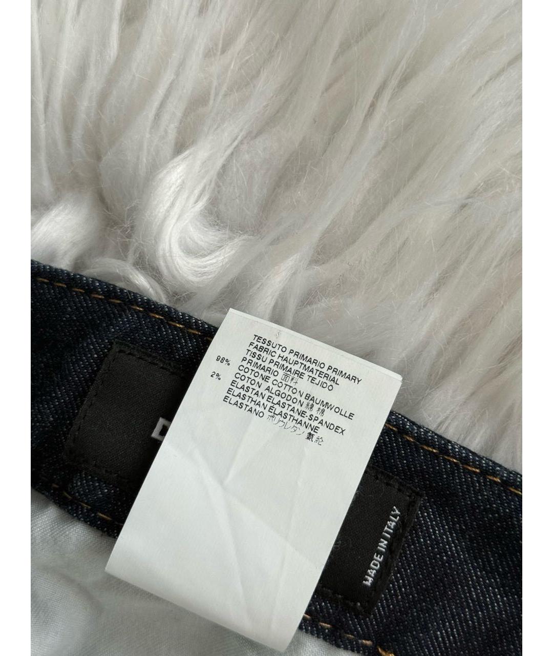 DSQUARED2 Темно-синие хлопко-эластановые прямые джинсы, фото 8