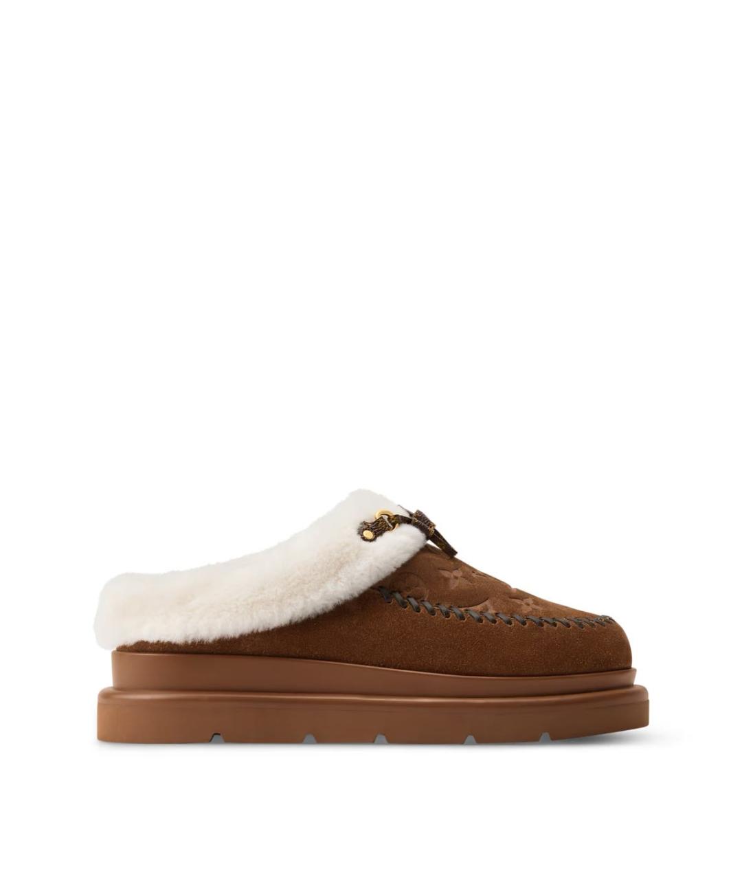 LOUIS VUITTON Коричневые кожаные мюли, фото 5