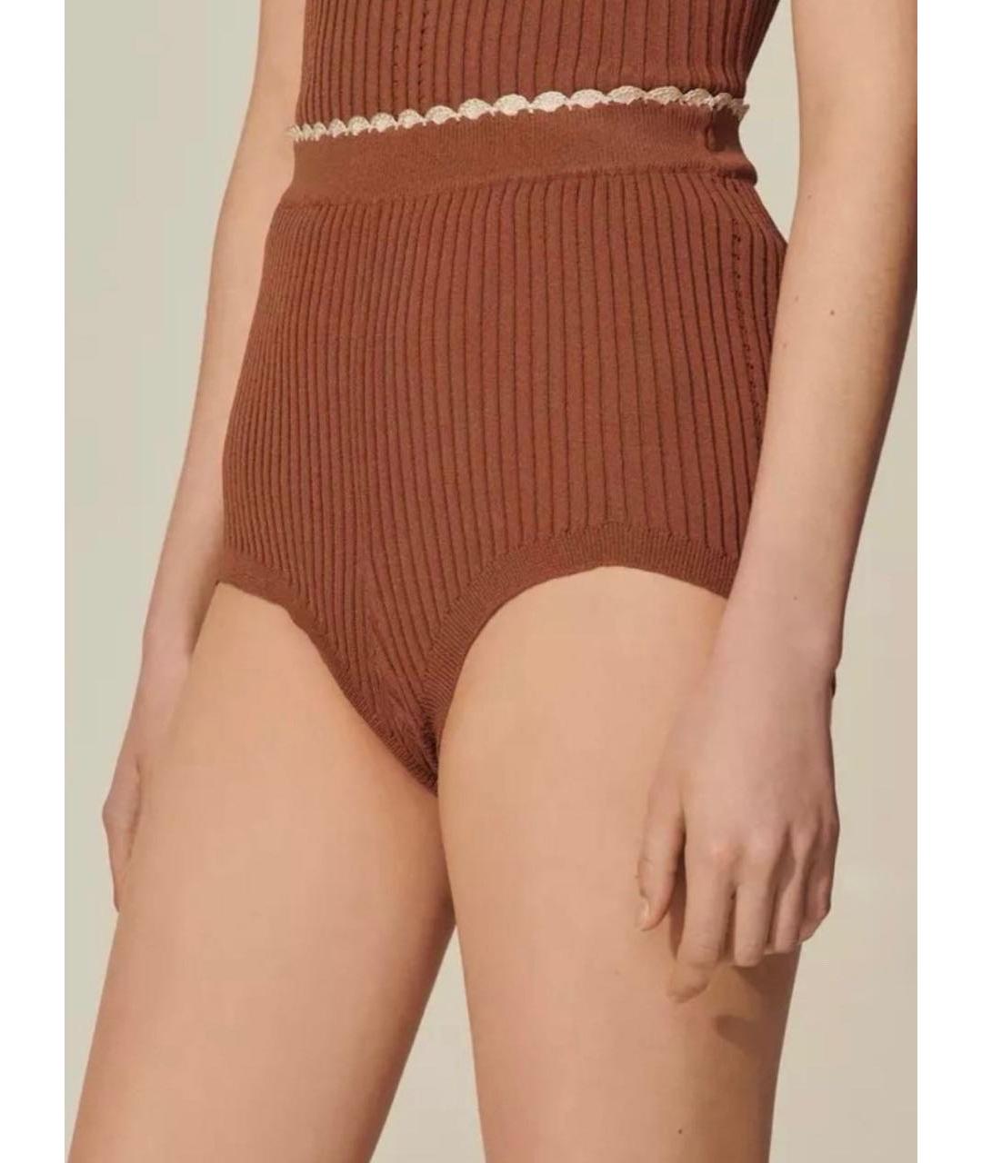 SANDRO Коричневые вискозные шорты, фото 4