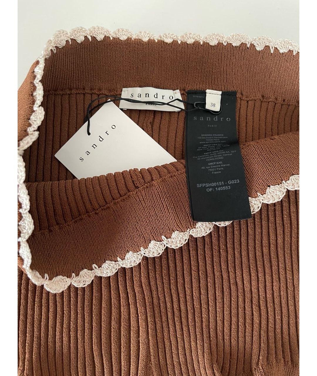 SANDRO Коричневые вискозные шорты, фото 3