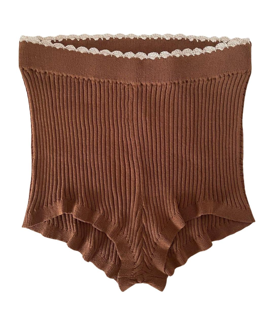 SANDRO Коричневые вискозные шорты, фото 1