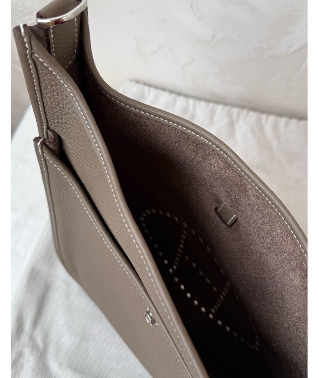 HERMES Коричневая кожаная сумка через плечо, фото 4