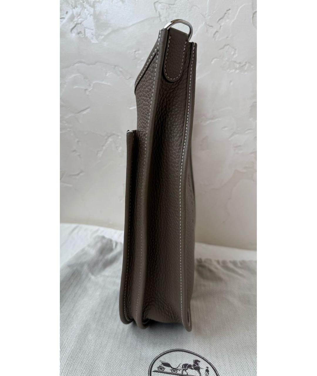HERMES Коричневая кожаная сумка через плечо, фото 6