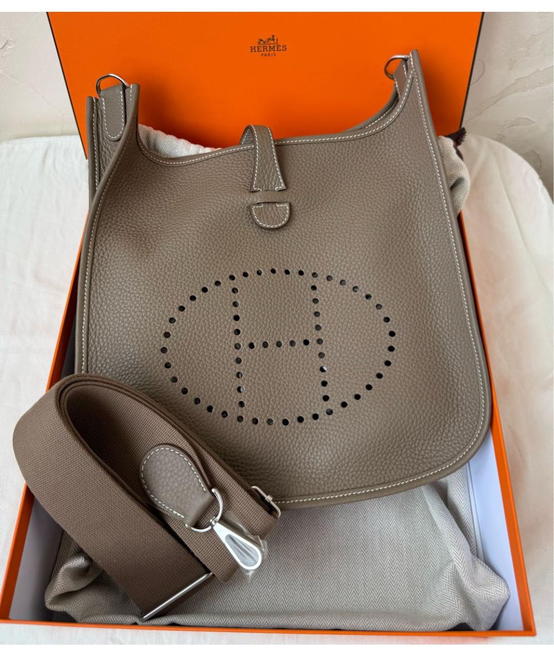 HERMES Коричневая кожаная сумка через плечо, фото 2