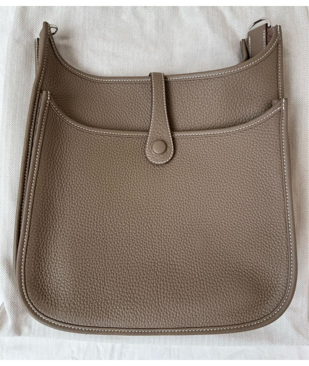 HERMES Коричневая кожаная сумка через плечо, фото 3