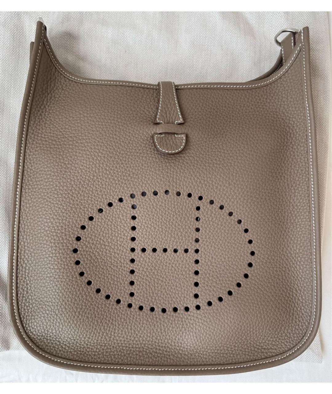 HERMES Коричневая кожаная сумка через плечо, фото 7
