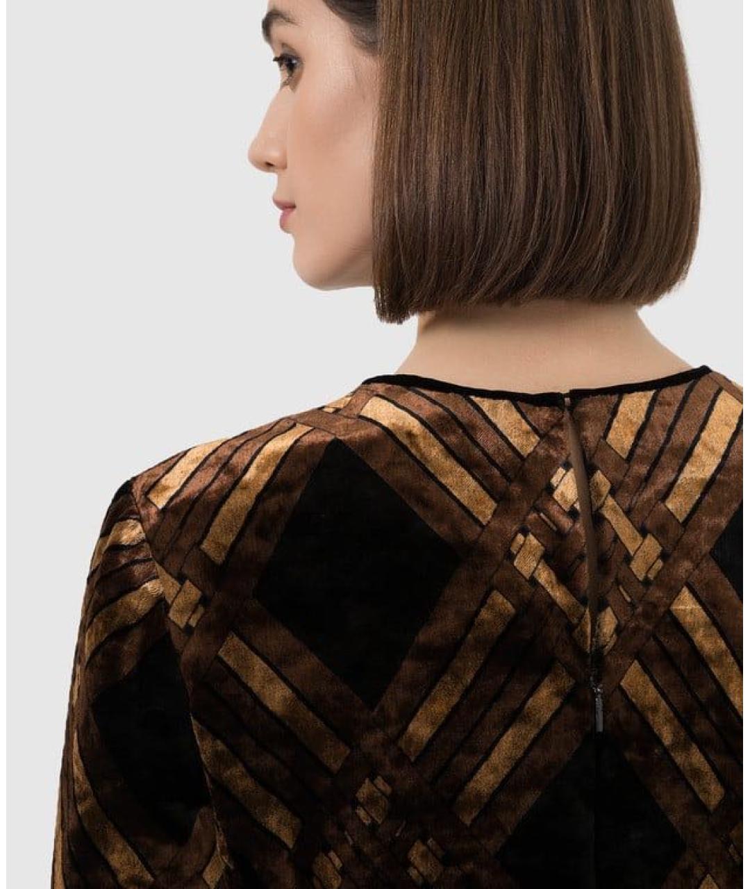 SAINT LAURENT Коричневое хлопковое вечернее платье, фото 4