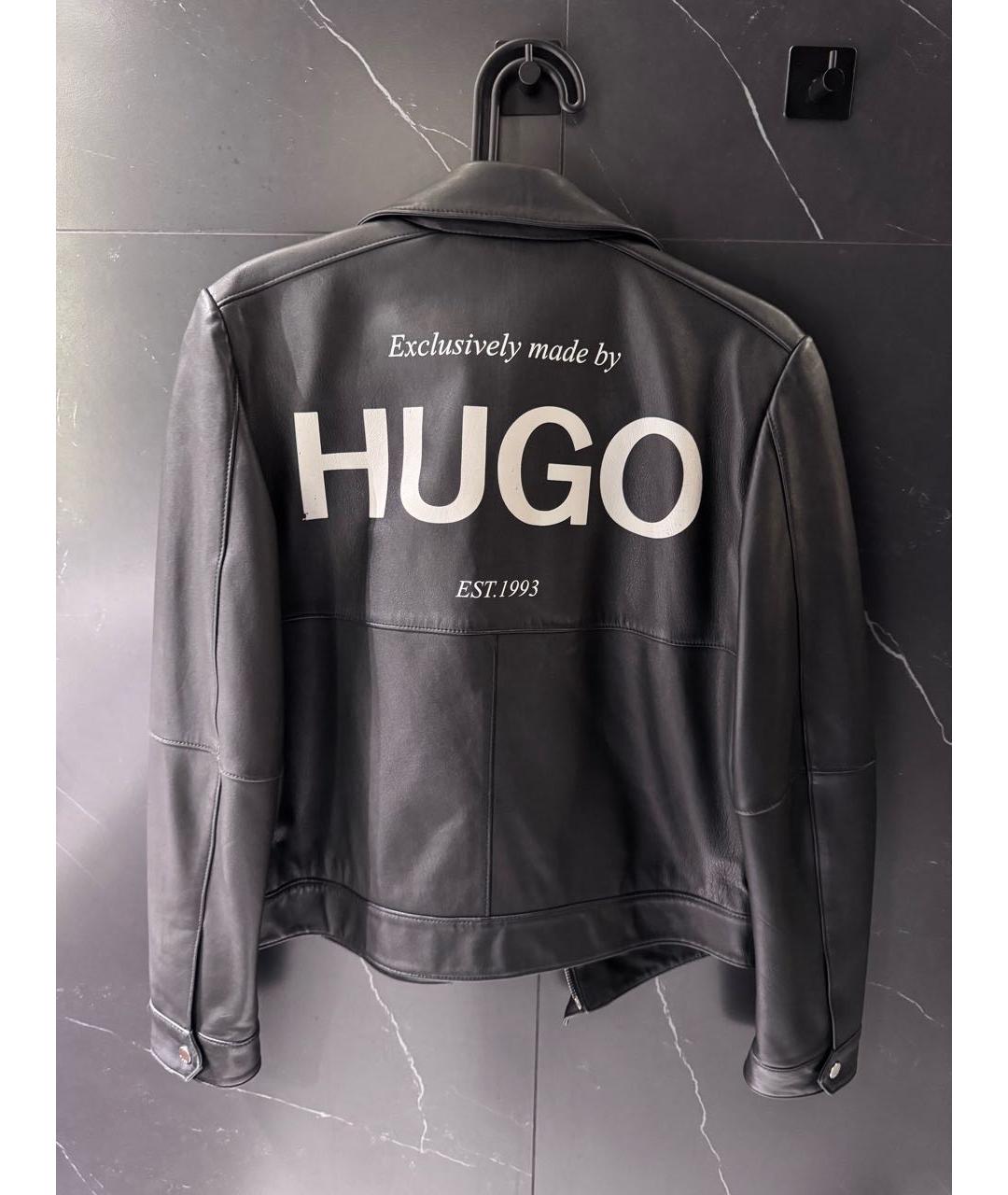 HUGO Черная кожаная куртка, фото 2