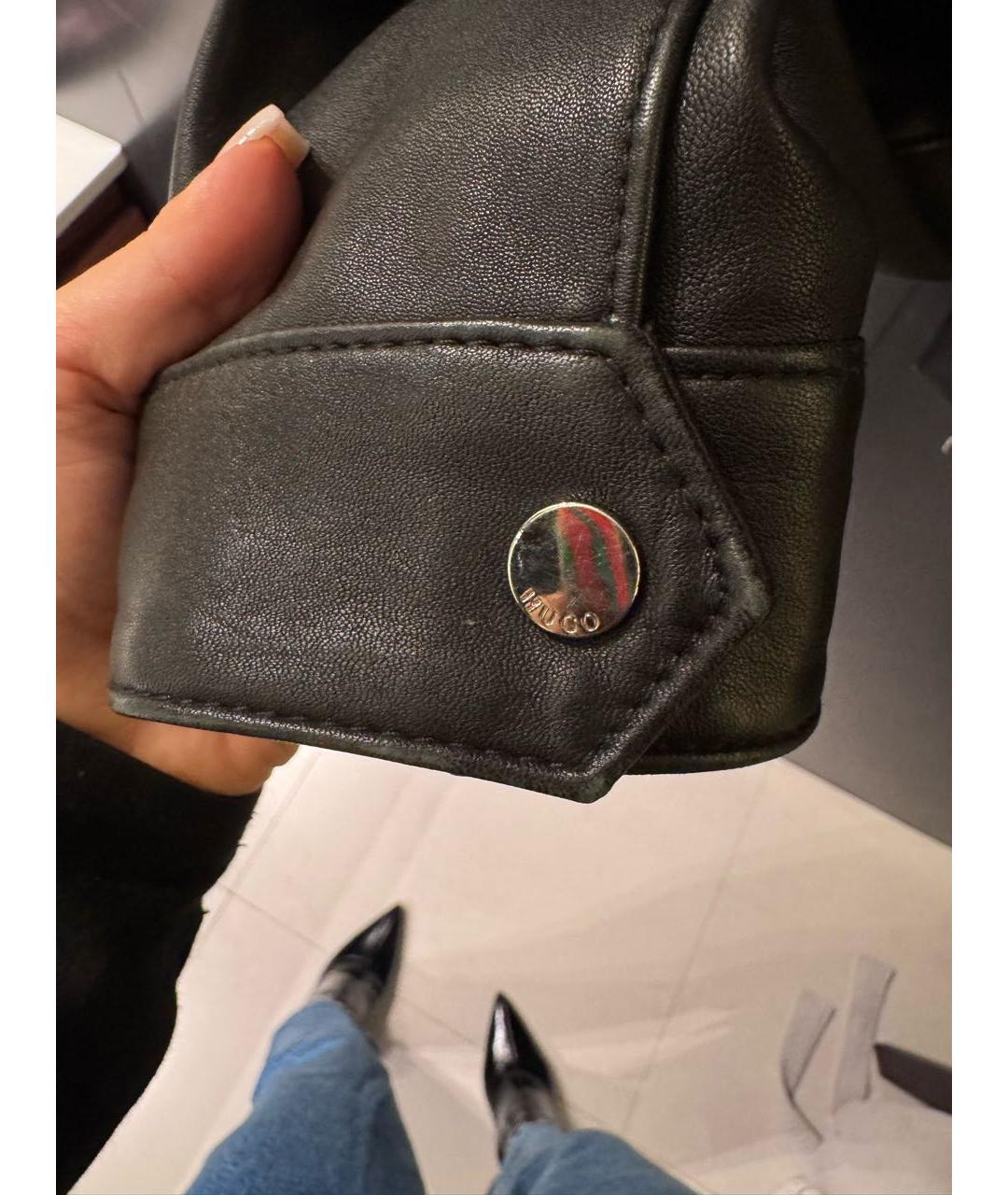 HUGO Черная кожаная куртка, фото 6