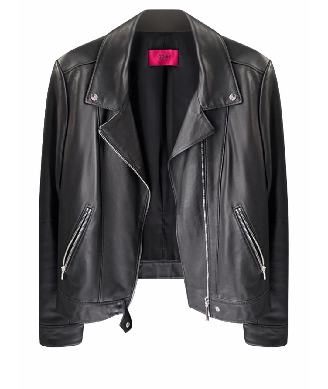 HUGO Черная кожаная куртка, фото 1