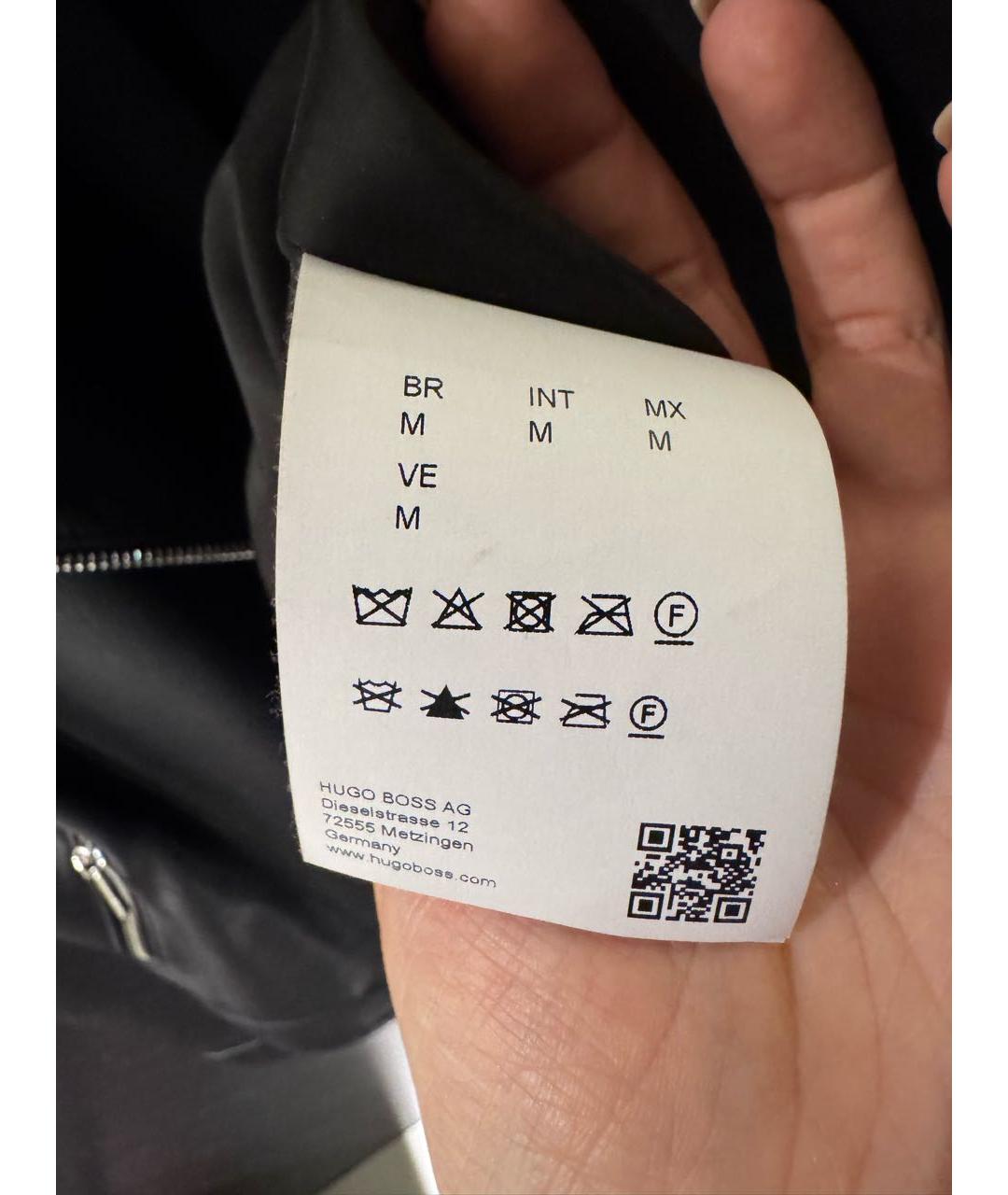 HUGO Черная кожаная куртка, фото 4