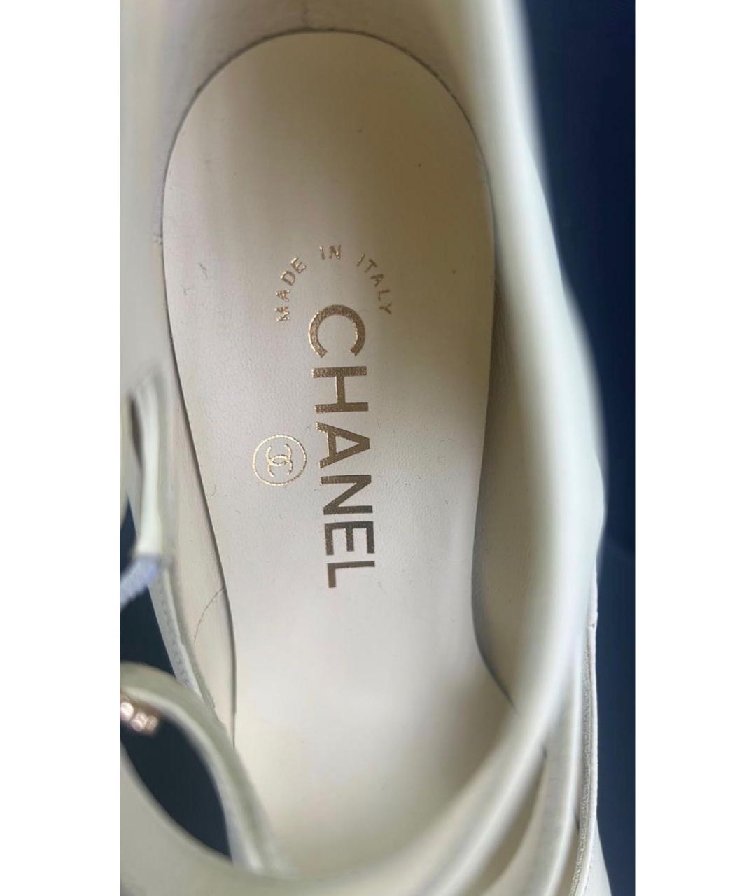 CHANEL Бежевые кожаные туфли, фото 5