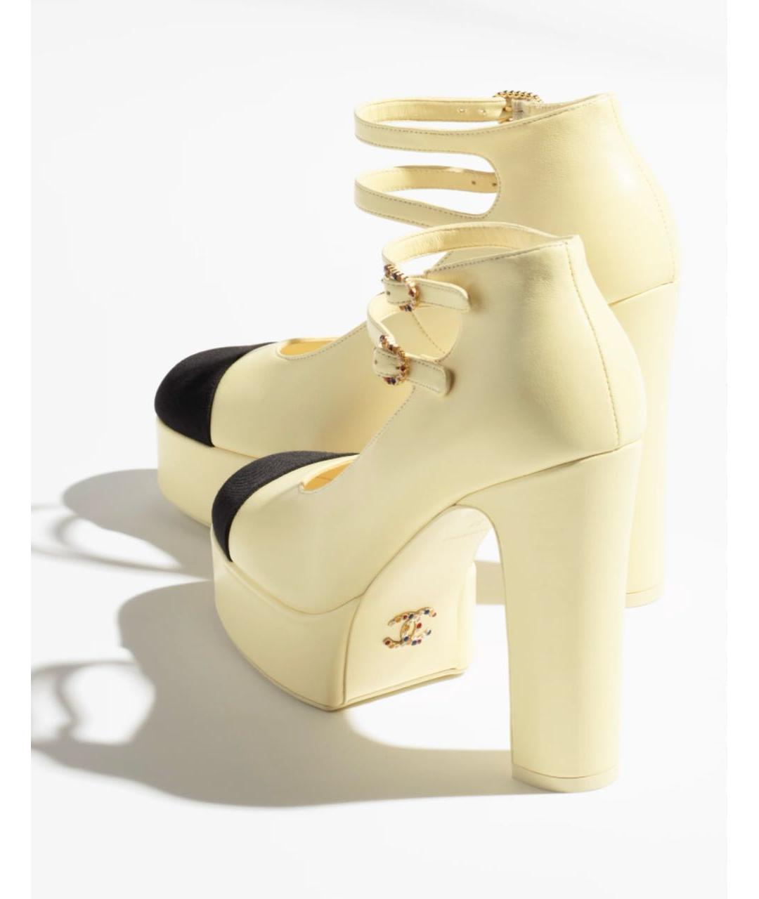 CHANEL Бежевые кожаные туфли, фото 4