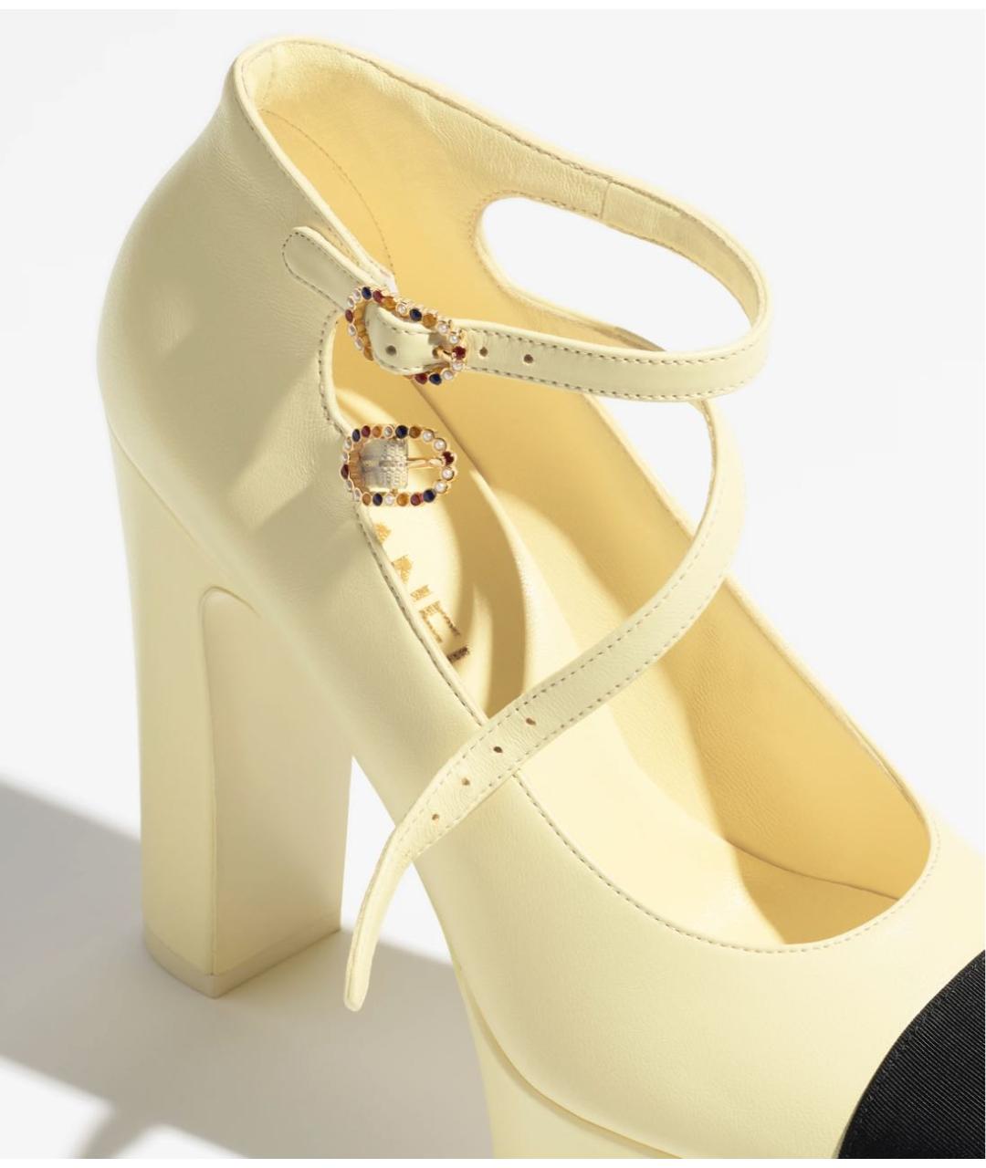 CHANEL Бежевые кожаные туфли, фото 3