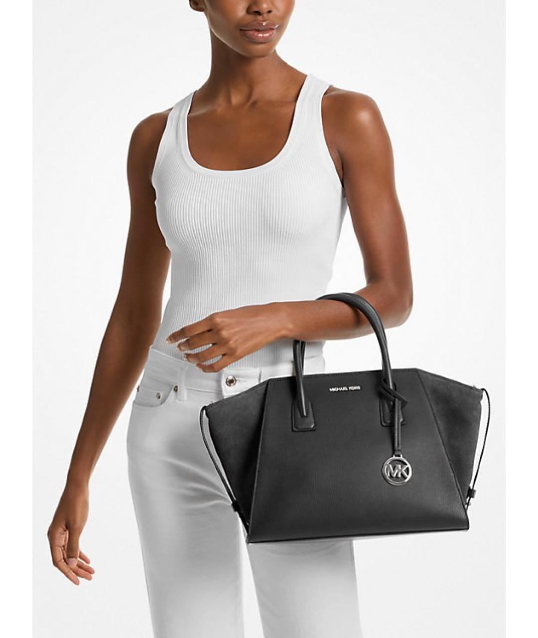 MICHAEL KORS Черная кожаная сумка с короткими ручками, фото 4