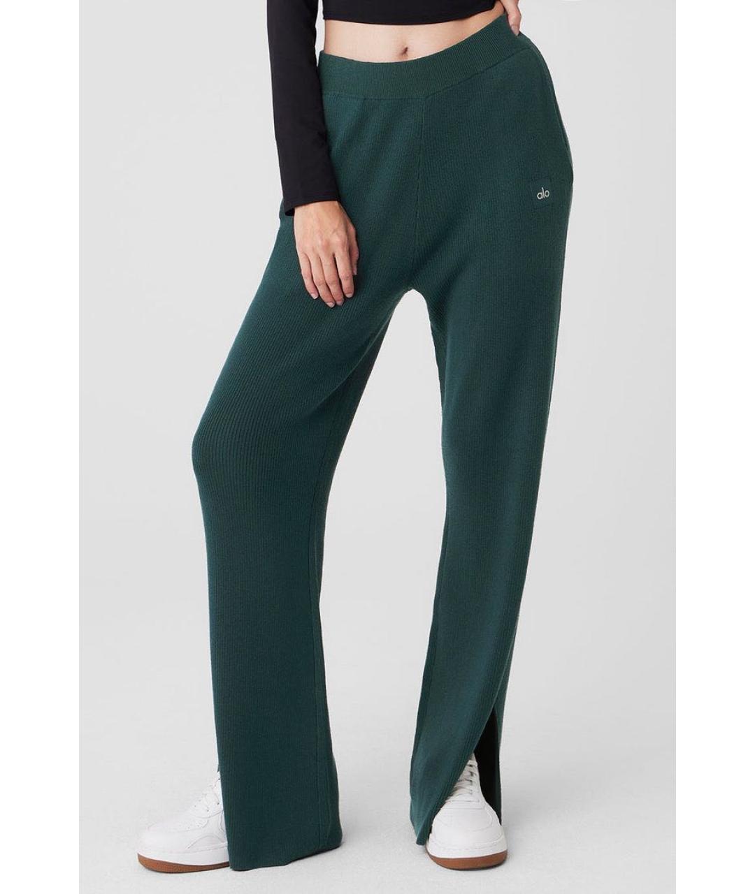 ALO YOGA Зеленые хлопковые спортивные брюки и шорты, фото 7