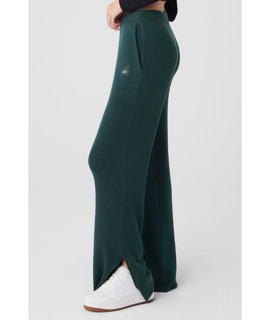ALO YOGA Зеленые хлопковые спортивные брюки и шорты, фото 3