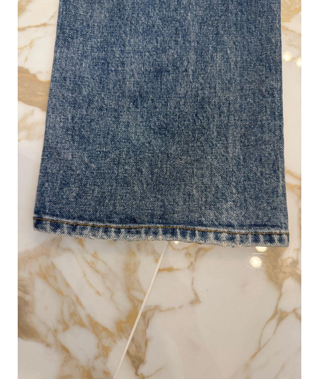 KHAITE Голубые хлопковые прямые джинсы, фото 6