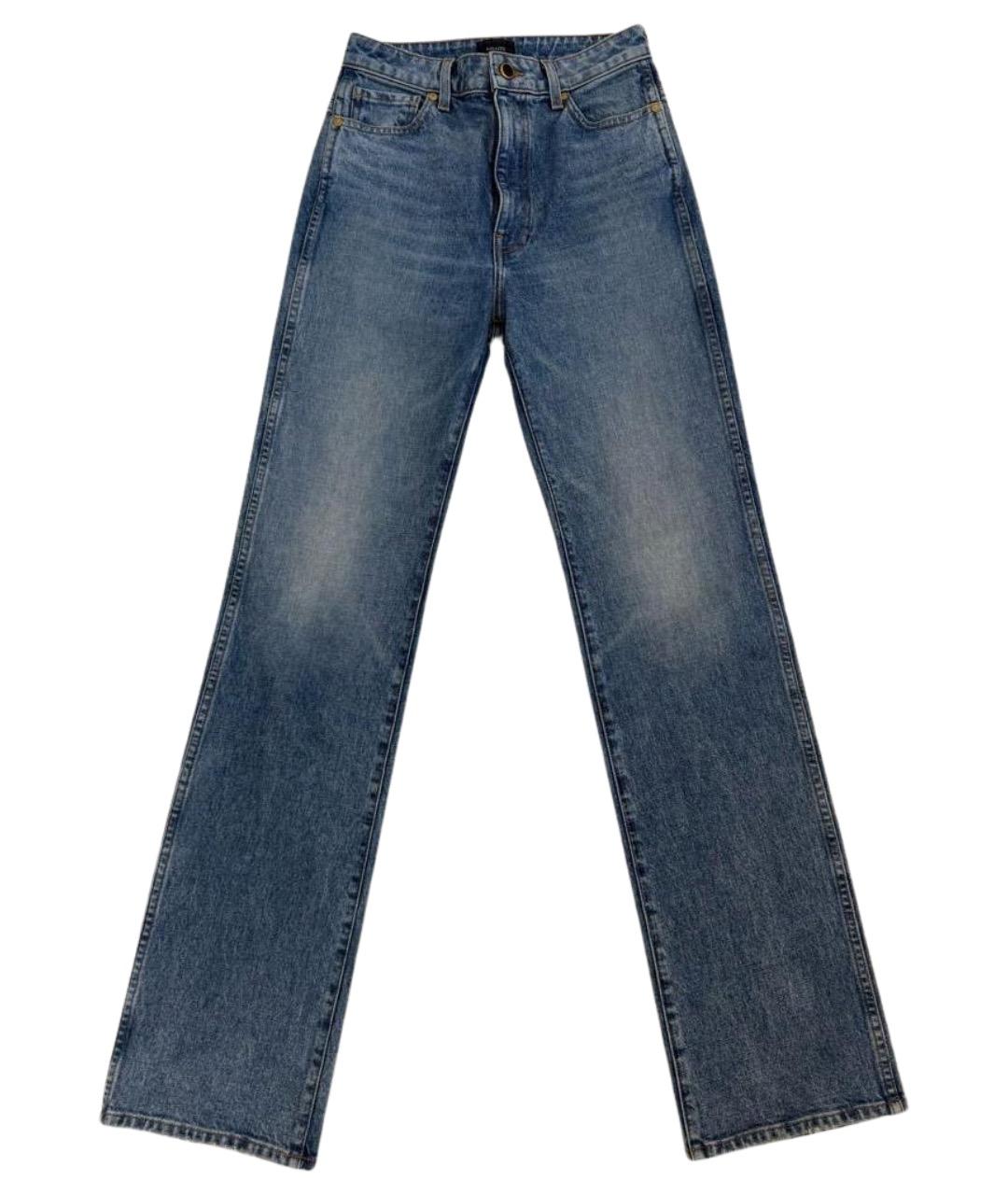 KHAITE Голубые хлопковые прямые джинсы, фото 1